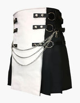 WHITE AND BLACK HYBRID KILT GOTHIC - scottish kilt jacket